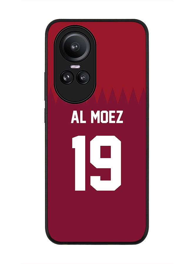 Stylizedd Rugged Black Edge case for Oppo Reno10 / Oppo Reno10 Pro, Custom Slim fit Thin Phone Case Cover - Football Team - Qatar, Player Name - Al Moez - Image 1