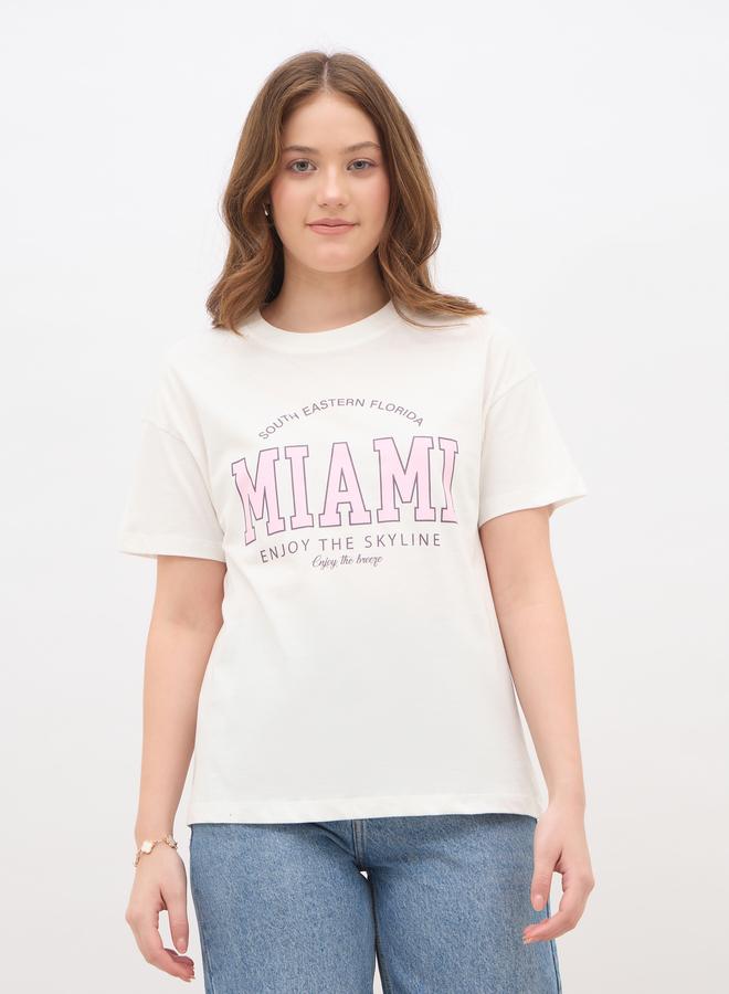 Styli Slogan Print Boxy Fit T-Shirt - Image 2