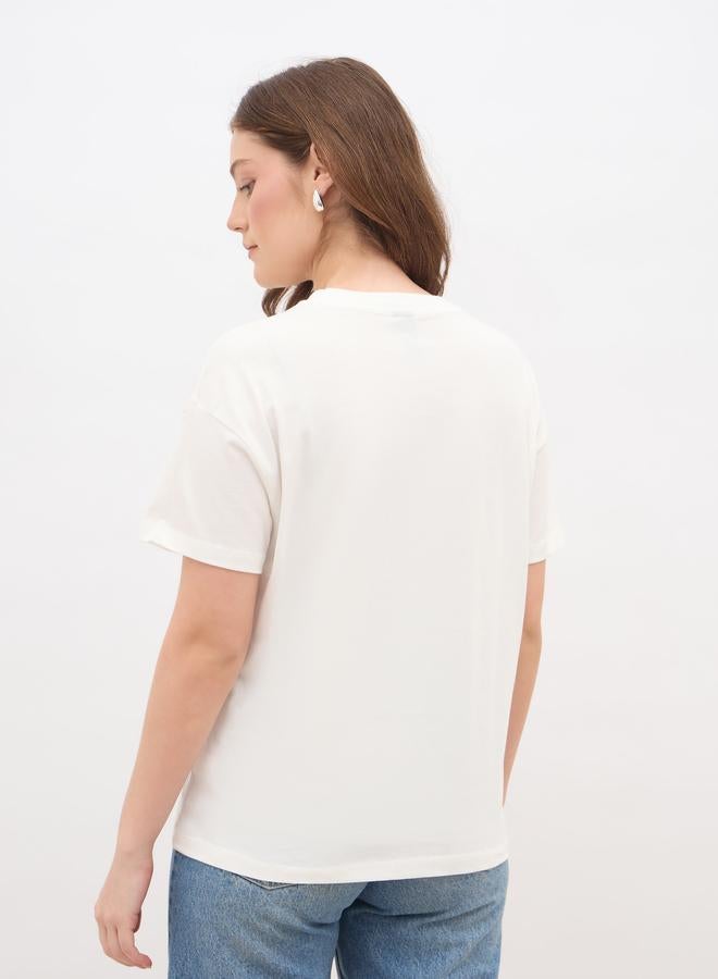 Styli Slogan Print Boxy Fit T-Shirt - Image 5