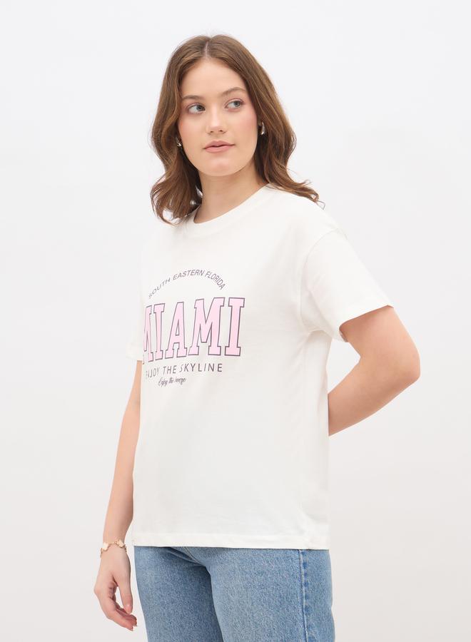Styli Slogan Print Boxy Fit T-Shirt - Image 3