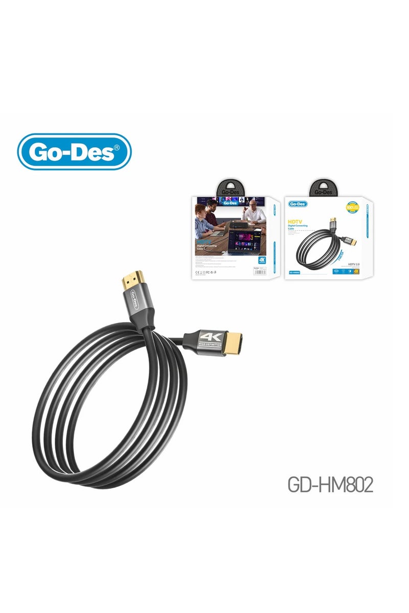 Go-Des 4K HDMI 2.0 Digital Cable 3D Ultra HD 3840*2160 Sync Audio Video Mirror Extended Display for TV Laptop Projector 3M - Image 1