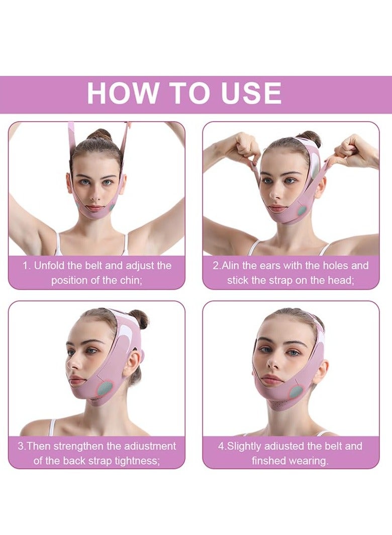 cyleto Reusable V-Line Mask, Chin Strap For Sleeping【Lifting Effect】【Skin Friendly】【Easy To Use】 Double Chin Reducer, Jawline Shaper For Women, Lilac - Image 4