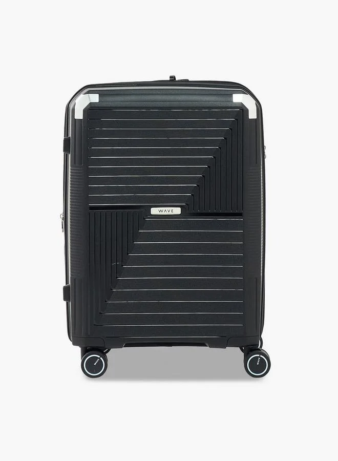 Wave Textured Hardcase Luggage Trolley With Retractable Handle - 24 Inches Check-In Bag