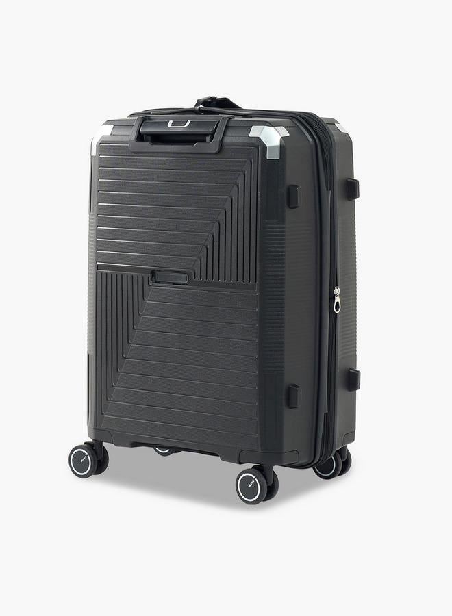 Wave Textured Hardcase Luggage Trolley With Retractable Handle - 24 Inches Check-In Bag - Image 3
