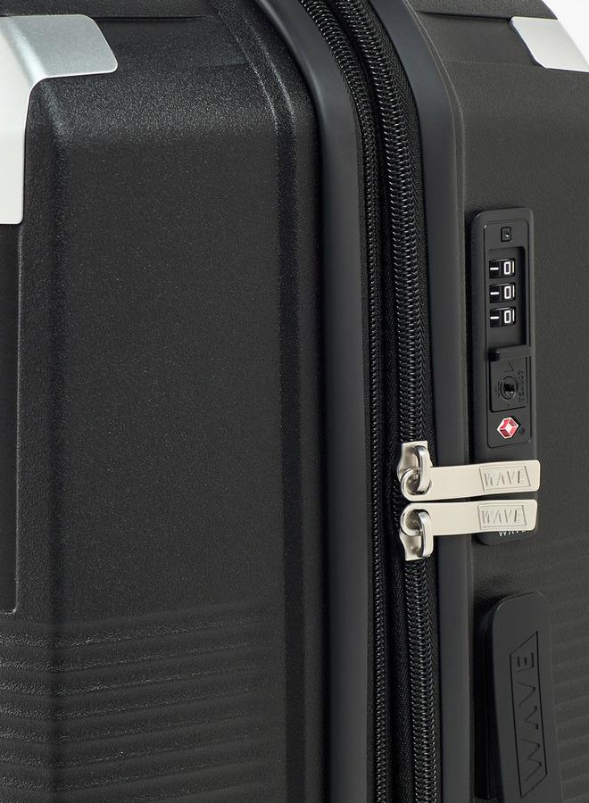 Wave Textured Hardcase Luggage Trolley With Retractable Handle - 24 Inches Check-In Bag - Image 4
