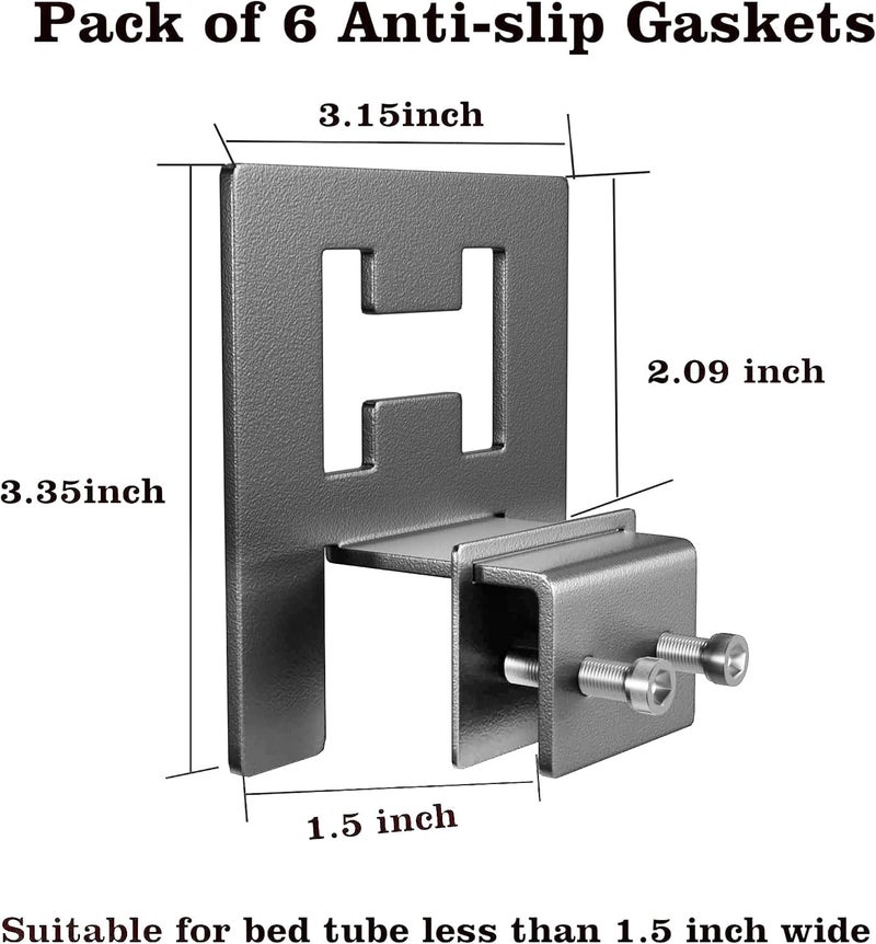 KR. LIF Non Slip Mattress Gaskets - 6 PCS Adjustable Size Mattress Holder for Metal Bed Frame, Heavy Duty Anti-Slip Mattress Gripper and Retainer Bar, Mattress Slide Stopper - Image 2