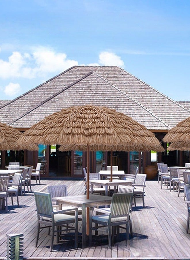 Broyhome 445 Outdoor Patio Artificial straw  Umbrella, Table Umbrella with 8 Sturdy Ribs  - Image 2