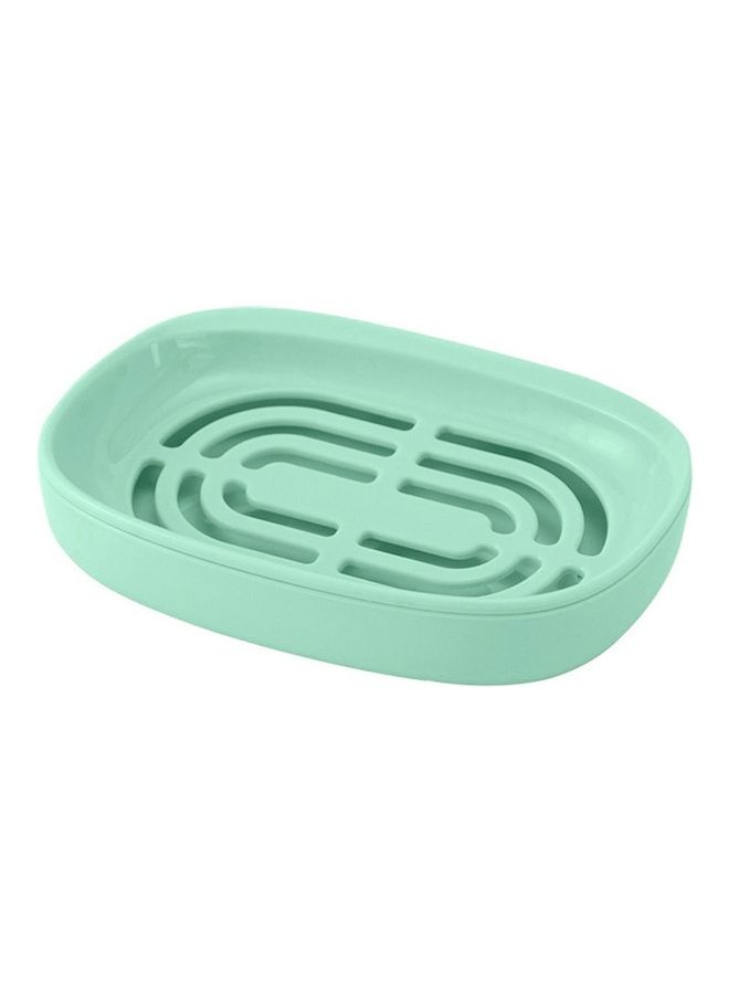 NIBEMINENT Creative Double Layer Drainage Soap Dish Green 11 x 14.5 3cm