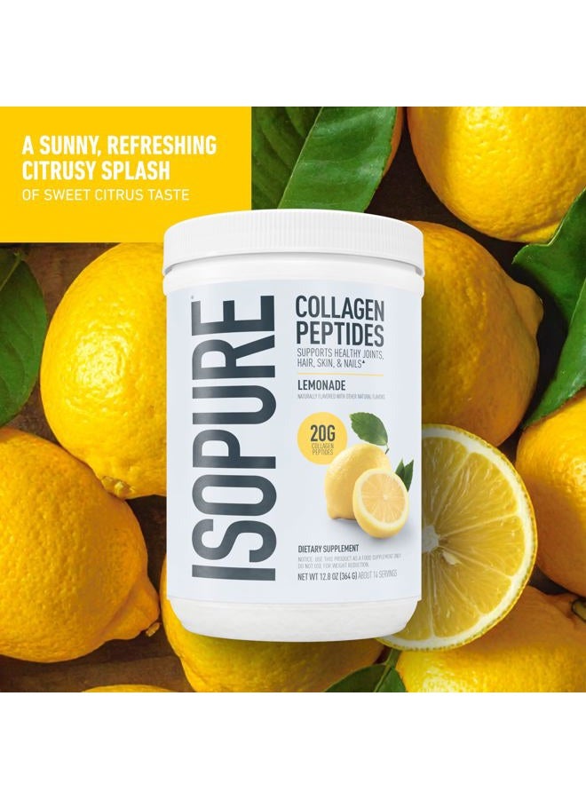 Isopure Collagen Peptides Powder, Promotes Health of Hair, Nails, Skin and Joints, with Vitamin C and Biotin, Lemonade, 20g Collagen Peptides Per Serving, 11oz, 14 - Image 3