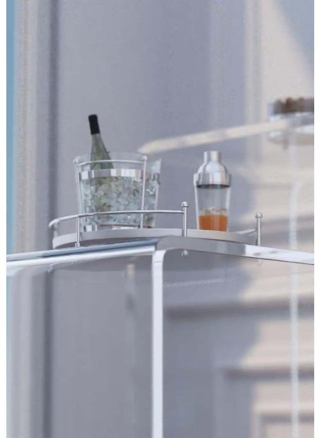 Horoof Home Modern Acrylic Console Table and Rolling Service Cart Set – Elegant Transparent Furniture for Living Room, Dining Area, or Office - Image 2
