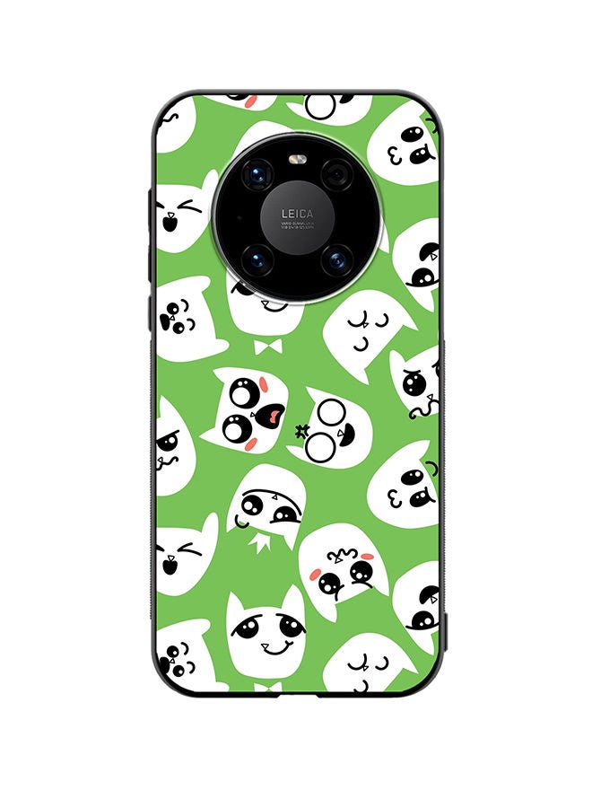 VR CREATIVE Protective Case Cover For Huawei Mate 40 Doodle Cat Emoticons Design Multicolour - Image 1
