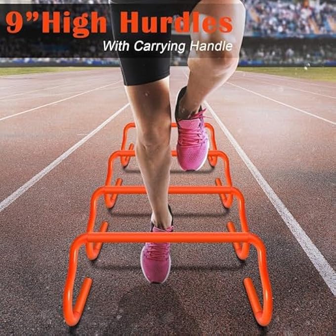 rayihni Agility Ladder, Speed Training Equipment Set With 6M Ladder Resistance Parachute 4 Hurdles 12 Cones For Soccer Football - Image 4