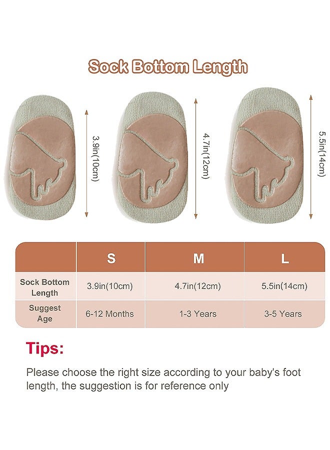 Toddler Baby Non Slip Socks Infant Newborn Antiskid Socks With Grips Anti-Slip Unisex Ankle Socks For Infant, Baby And Toddler Socks -3 Pairs - Image 4