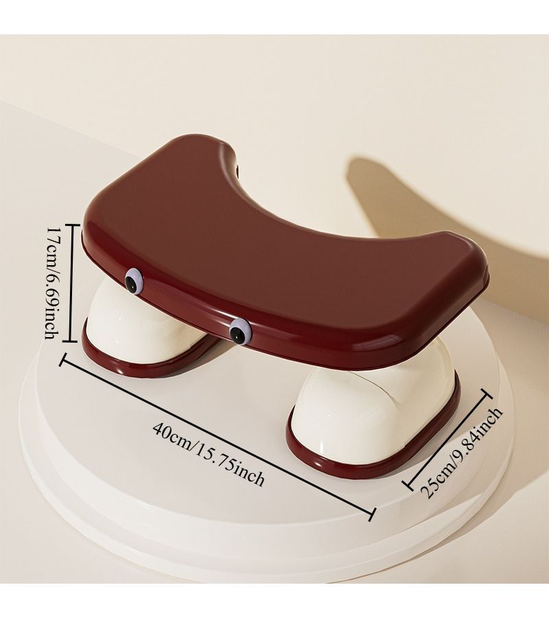Dopamine Red Ergonomic Toilet Ladder Durable Plastic Space Saving Non Slip Feet Comfortable Angle Bathroom Aid - Image 4