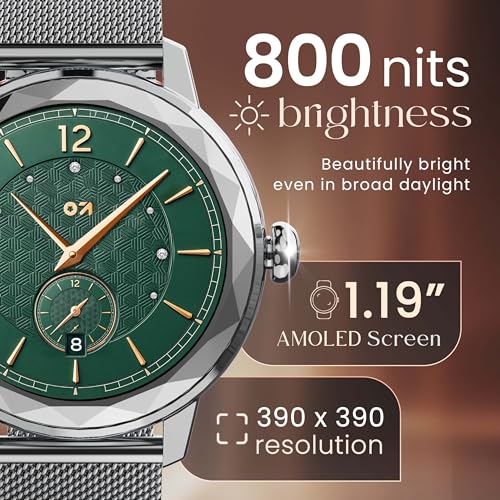 GOBOULT Alora Smart Watch 1.19'' AMOLED Display, BT Calling, Rotating Bezel, 150+Watchfaces, 800 Nits Brightness, AI Voice Assistant, SpO2 Monitoring, 120+ Sports Mode (Silver) - Image 4