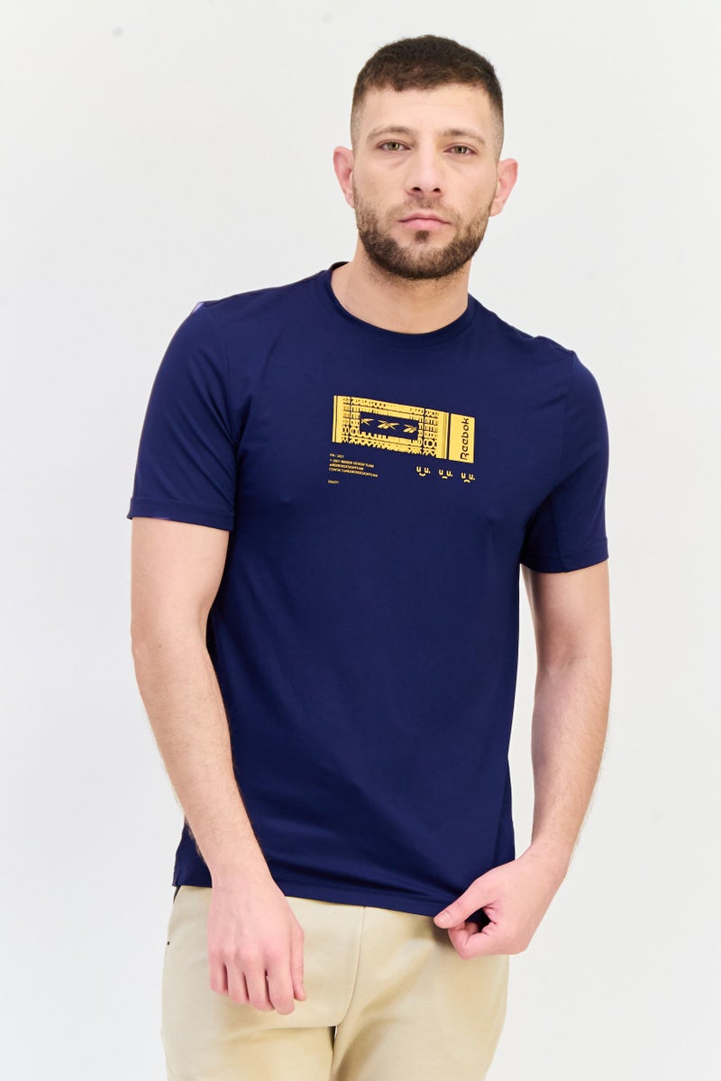 Reebok Men Sportswear Fit Short Sleeve Training T-Shirt, Navy - Image 1