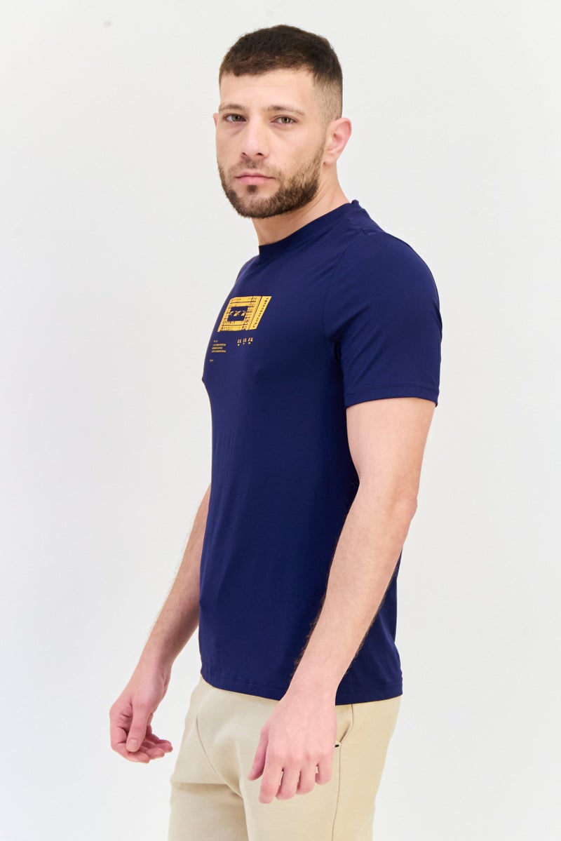 Reebok Men Sportswear Fit Short Sleeve Training T-Shirt, Navy - Image 2