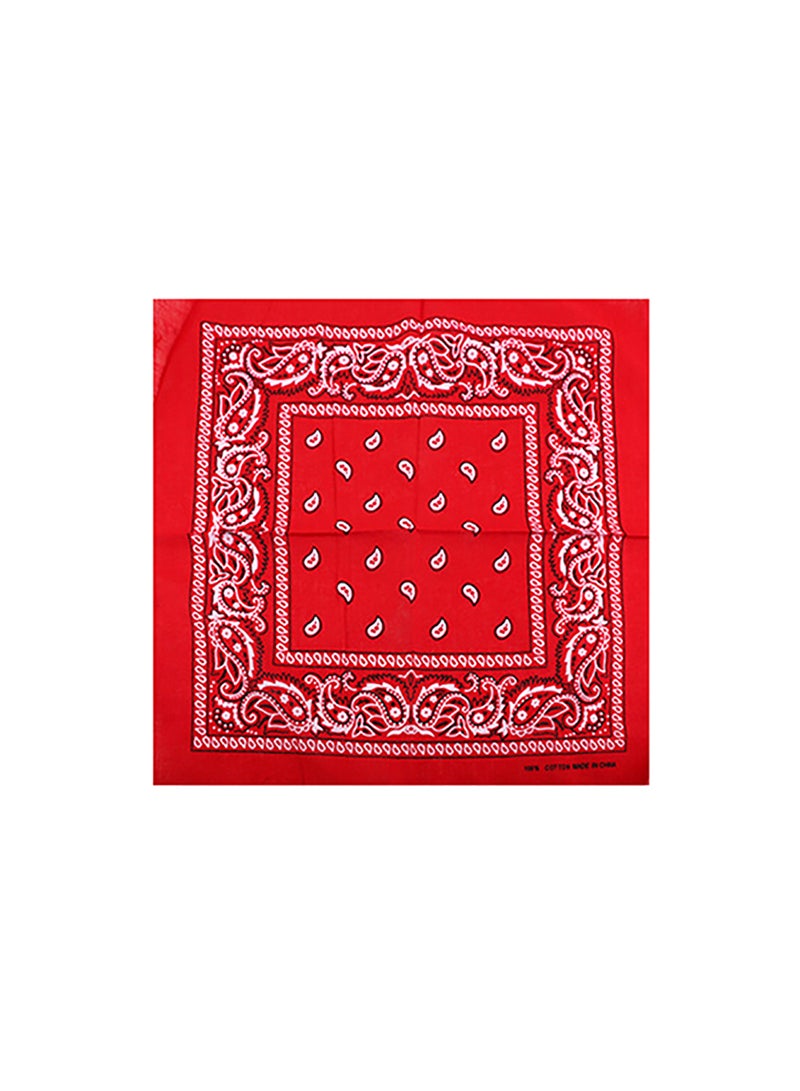 Square Paisley Handkerchief Red
