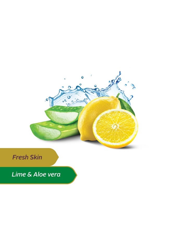 سانتور صابون الاستحمام Fresh Skin بالألوفيرا والليمون مع خصائص مغذية ومضادة للشيخوخة | لبشرة ناعمة وطرية وأكثر شبابًا | لجميع أنواع البشرة | 125 جرام، عبوة من 4 قطع  - Image 4