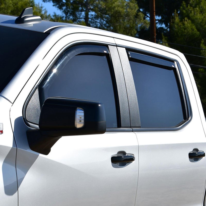 Westin 72-39429 in Channel Wind Deflector 4pc Smoke fits 2019-2026 Silverado Sierra 1500 2020-2026 Silverado Sierra 2500 3500 Crew Cab (Exc 2019 Silverado LD Sierra 1500 Limited) - Image 4