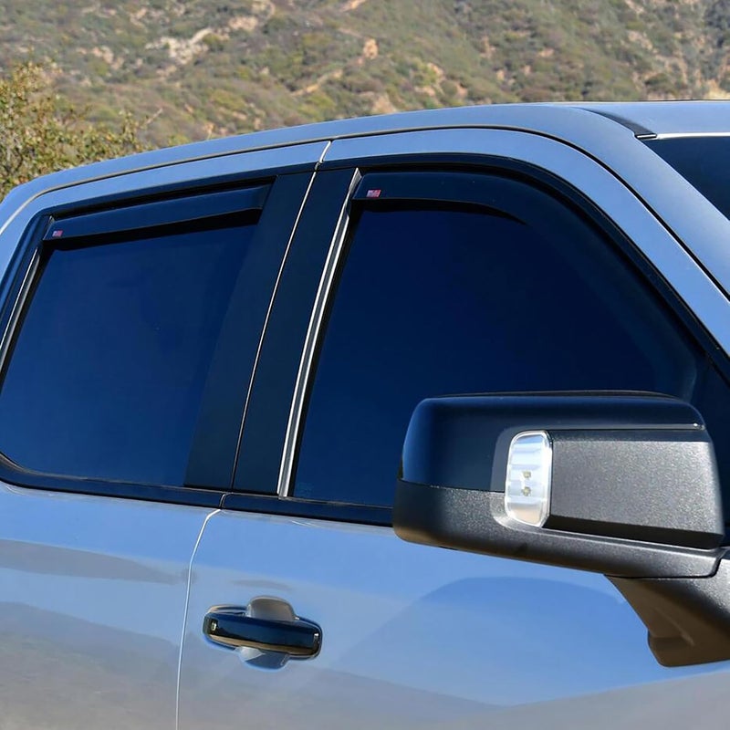 Westin 72-39429 in Channel Wind Deflector 4pc Smoke fits 2019-2026 Silverado Sierra 1500 2020-2026 Silverado Sierra 2500 3500 Crew Cab (Exc 2019 Silverado LD Sierra 1500 Limited) - Image 2