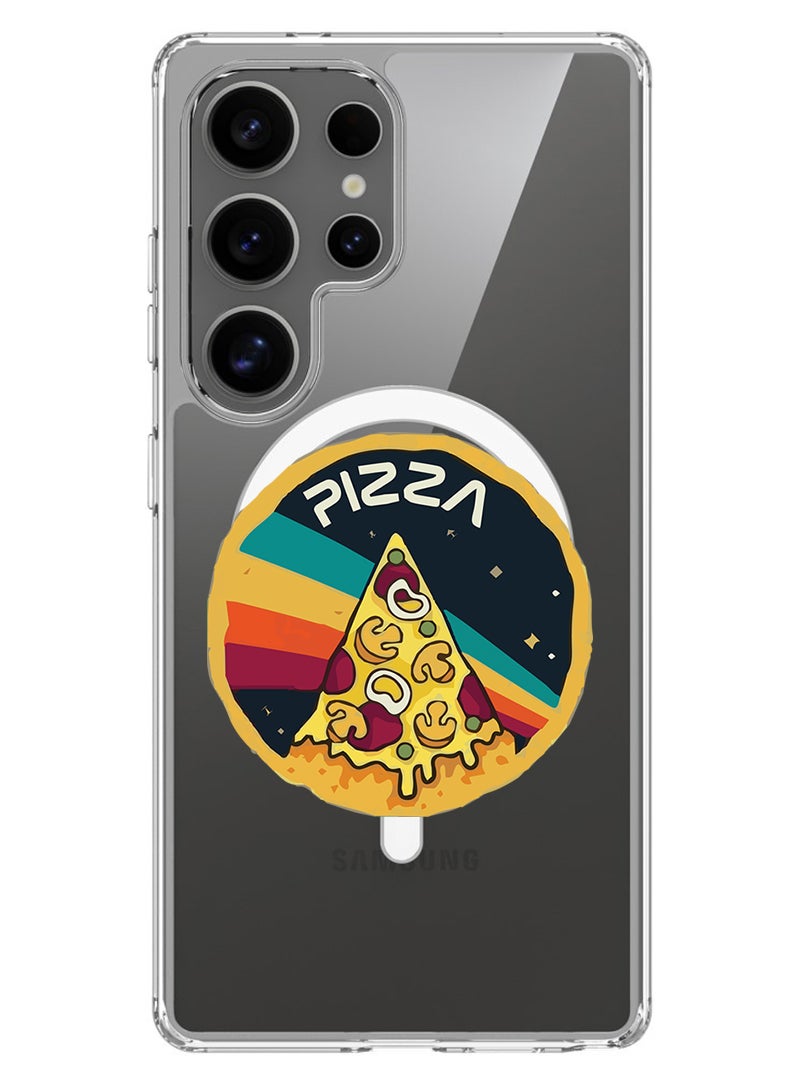 Theodor Magnetic Case for Samsung Galaxy S25 Ultra 6.9-inch Compatible with MagSafe Wireless Charging, Shockproof Phone Bumper Cover Pizza - Image 1