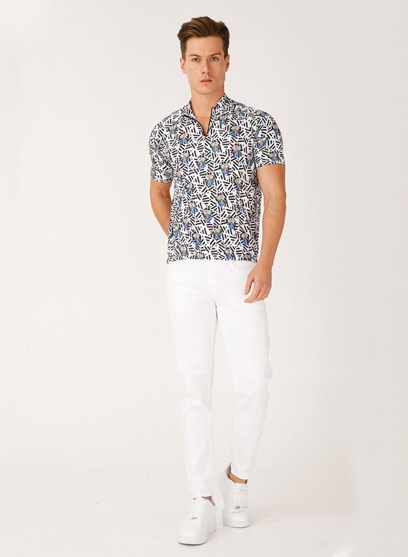 بيج ديزاين قميص رجالي بسحاب كم قصير - Image 5