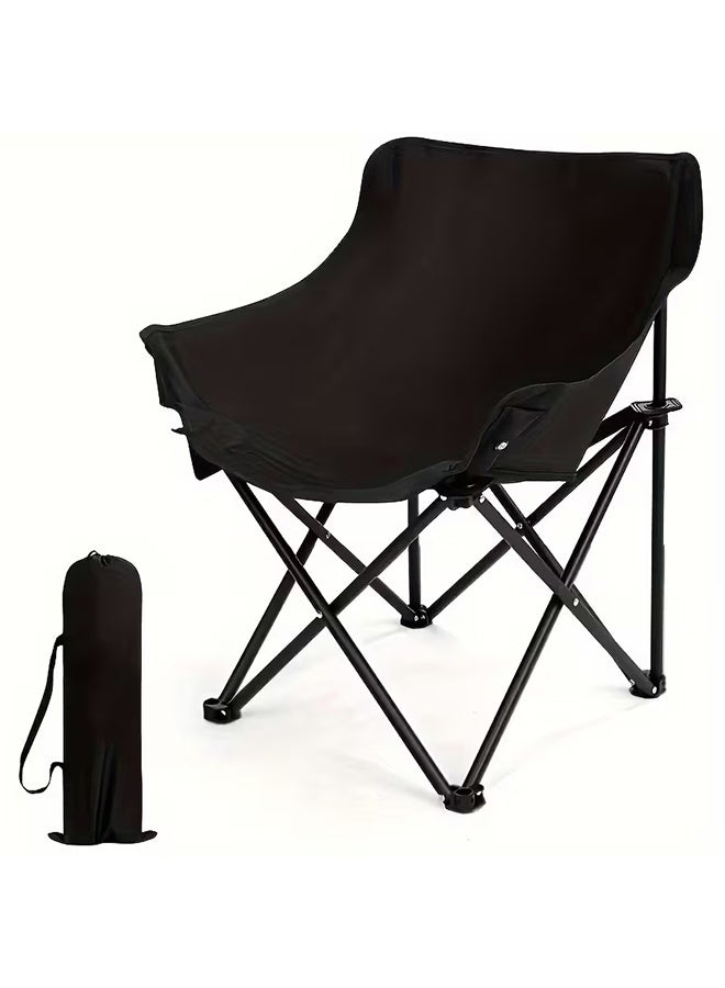 RollsTimi  Camping Chairs Lawn Chairs Portable Chair Support 120KG, Foldable Chair Sets up in 4 Seconds, Backpacking Chair with Carring Bags,Black - Image 1