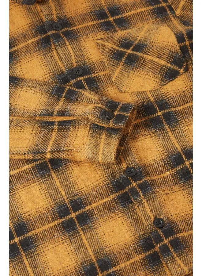JUNE June Boy Plaid Shirt Mustard