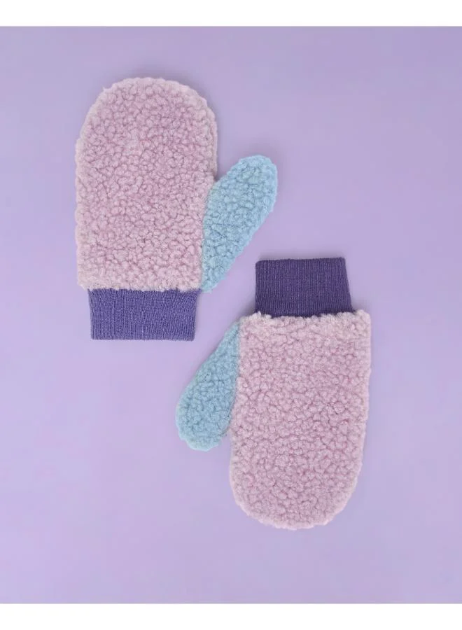 Roarsome Fleece Mittens - Pink/Lilac
