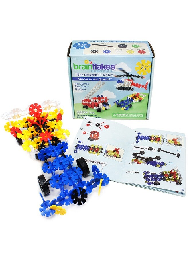 Brain Flakes Brain Flakes 3-in-1 Building Kit with Detailed Step by Step Instructions - 580 Pieces to Build All 3 Vehicles - Wheel Pieces and Special Parts are Included - Ages 7 and Up  - Image 5