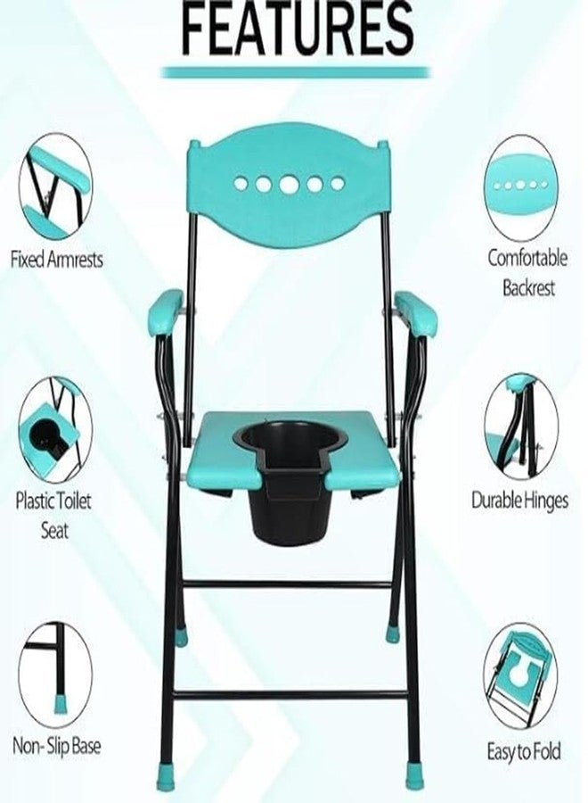 HAAD VAID Commode Chair by Ishnee Toilet Chair for Old Age People || Weight Handling capacity Upto 100kg || Foldable 3 in-1 Commode Chair || Toilet Seat for Adults - Image 4