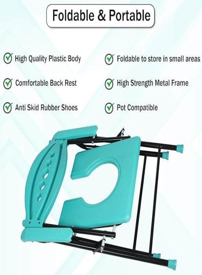 HAAD VAID Commode Chair by Ishnee Toilet Chair for Old Age People || Weight Handling capacity Upto 100kg || Foldable 3 in-1 Commode Chair || Toilet Seat for Adults - Image 3