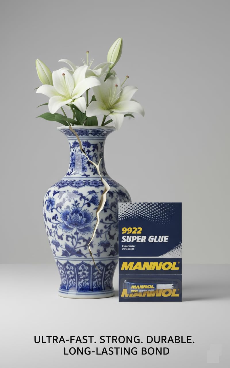 MANNOL 9922 Super Glue, Industrial Strength Adhesive, Multi-Surface Bond for Metal, Plastic, Rubber, Vinyl, 12Pc Pack - Image 4