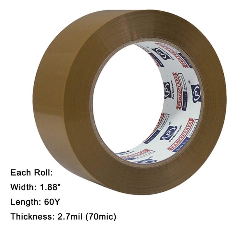 P PERFECTAPE PERFECTAPE Heavy Duty Packing Tape 36 Rolls, Total 2160Y, Brown, 2.7 mil, 1.88 inch x 60 Yards, Ultra Strong, Refill for Packaging and Shipping - Image 3