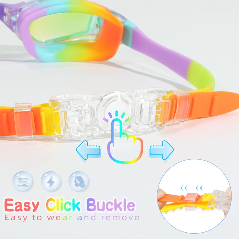 Freela 2 Pack Swim Goggles for Kids 6-14 5-7 4-7 3-6 3-5 Anti Fog UV Protection Soft Silicone Toddler Boys Girls Clidren Goggles Waterproof No Leaking Clear Swimming Goggles Beach Water Pool Goggles - Image 5
