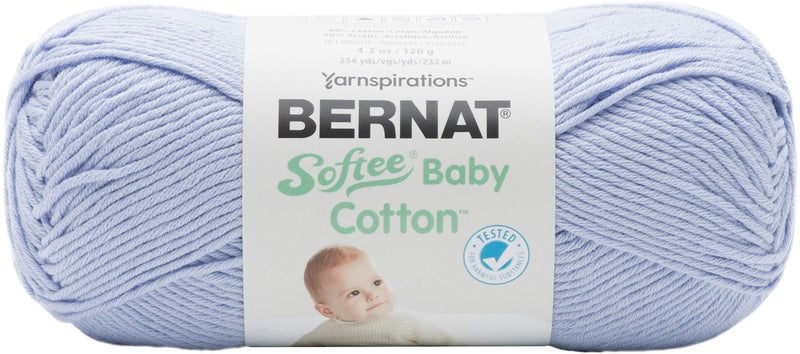 Bernat Softee Baby Cotton YARN, Pale Periwinkle - Image 1