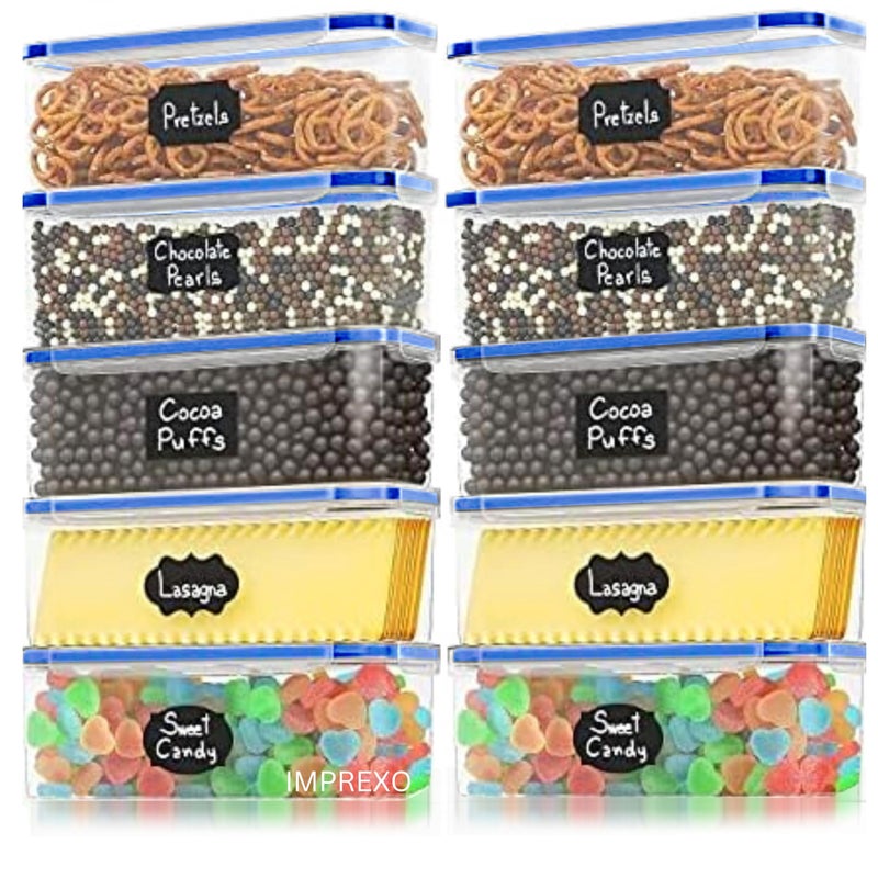 IMPREXO airtight plastic containers for kitchen storage containers for kitchen airtight kitchen containers (Pack of 10, 6070 ML) - Image 3