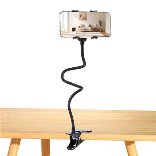 Ltheifaa Gooseneck Phone Holder for Bed,Flexible Arm Clip,Lazy Bracket Mount Clamp for Desk,Headboard, Bedside,360 Adjustable DIY Flexible Grip Desktop Mobile Cell Phone Stand for All 4-7”Devices - Image 1
