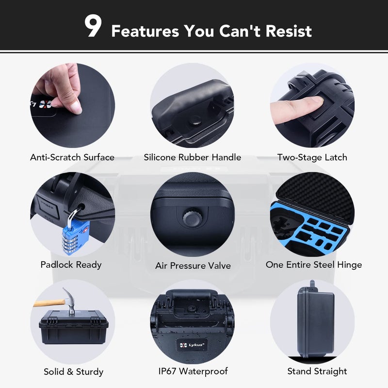 Lykus Titan AT110 Waterproof Hard Case for DJI Avata, Goggles 2/Goggles Integra, and FPV Remote Controller, Support up to 9 Avata batteries and 3 Goggles batteries [CASE ONLY] - Image 5