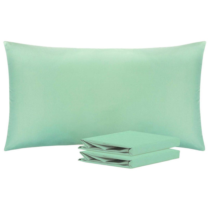NTBAY King Pillowcase Set  2 Pack Brushed Microfiber 20x36 Pillowcases  Soft WrinkleFree FadeResistant StainResistant Sea Green Pillowcases with Envelope Closure  20x36 Inches Sea Green