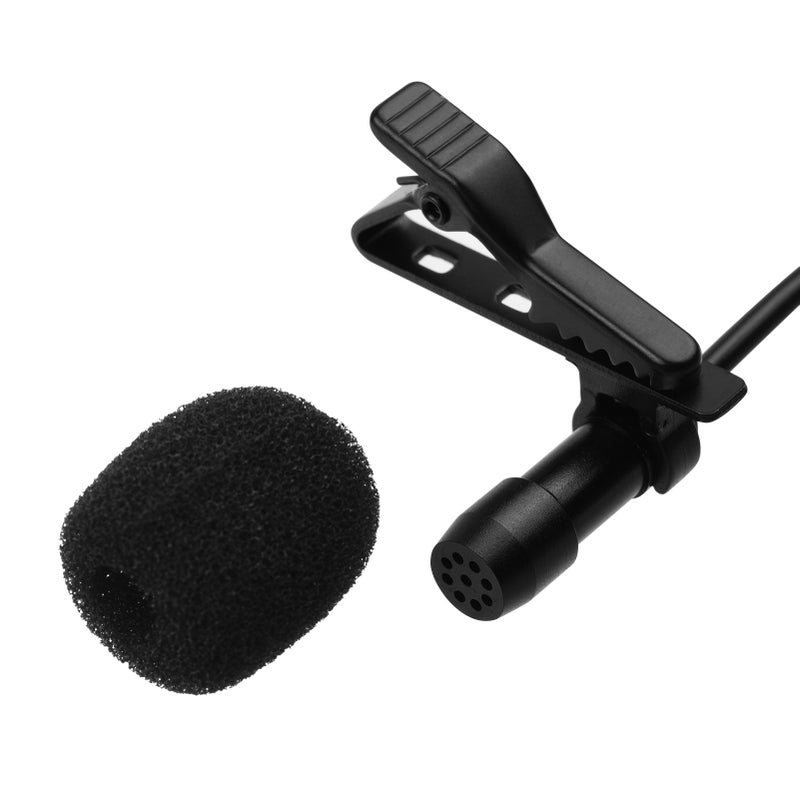 Lavalier Lapel Microphone Clip-on Omnidirectional Mic Dual Head 2.5m/8.2ft Cable with Foam Windsceen Carrying Pouch for USB Type-C Interface Devices for Interview Conference Video Recording - Image 5