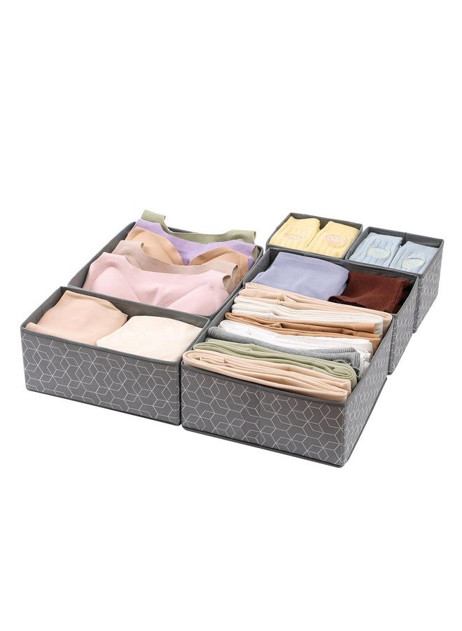House of Quirk Non-Woven Foldable Clothing Storage Box Closet Dresser Drawer Organizer Cube Basket Bins Containers Divider With Drawers For Underwear, Bras, Socks, Ties, Scarves, Set Of 6 (Grey Cube) - Image 1