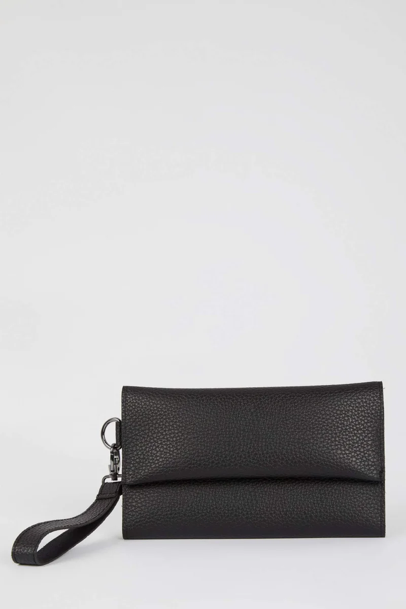 ديفاكتو Men Large Faux Leather Clutch Bag