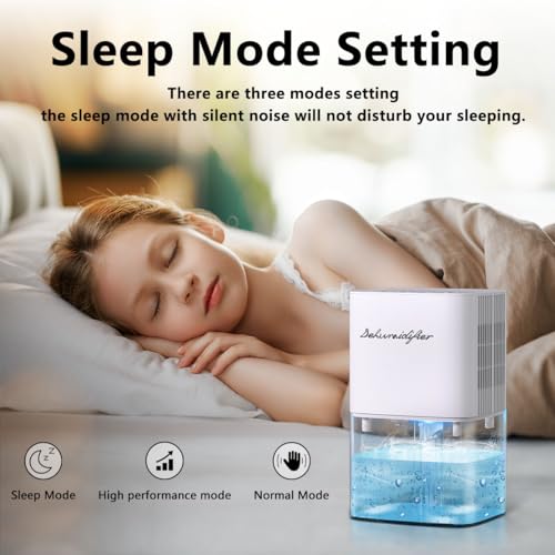 BeOkay Dehumidifier 1657ML 58OZ Small Dehumidifier for Home 230 Ft² Safety Dehumidifiers Adjustable 10 Color Lights 5 Timers 3 Setting Modes Auto Shut Off Protection Low Noise For Bedroom Bathroom - Image 4