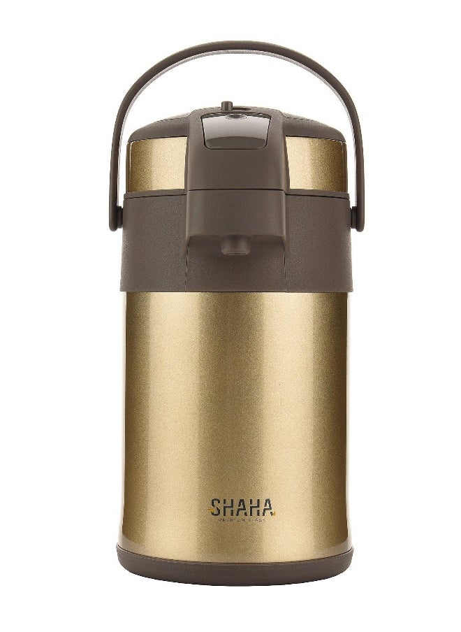 SHAHA - Stainless Steel Vacuum Flask 3L Gold - Image 1