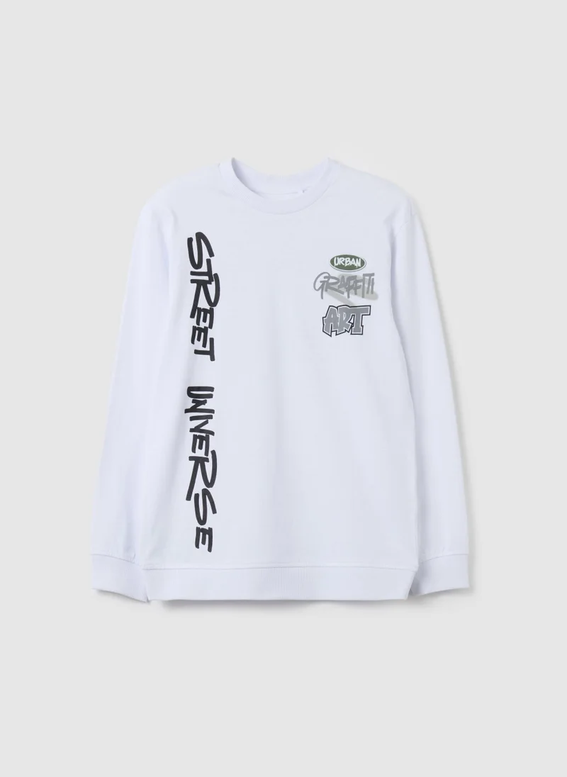 او في اس Long-sleeved T-shirt with print