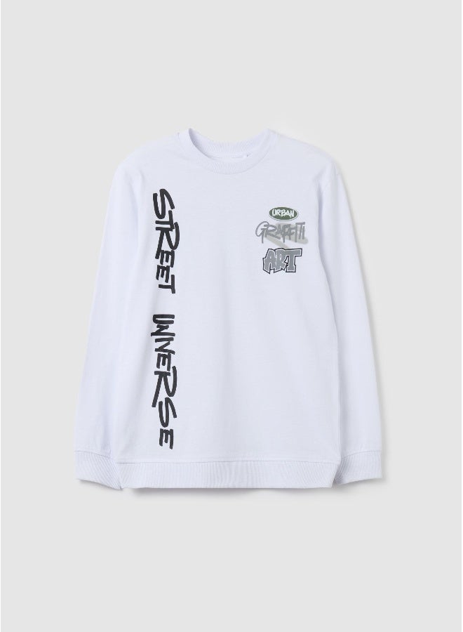 او في اس تيشيرت بأكمام طويلة وطبعة - Image 1