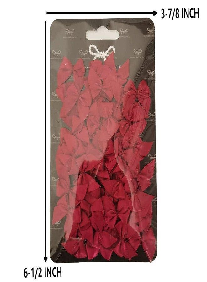 Micomon 50pcs 1.2-Inch Mini Satin Ribbon Bows for Crafts Small Burgundy Bows Christmas Decoration Embalishement Scrapbooking(Burgundy) - Image 5