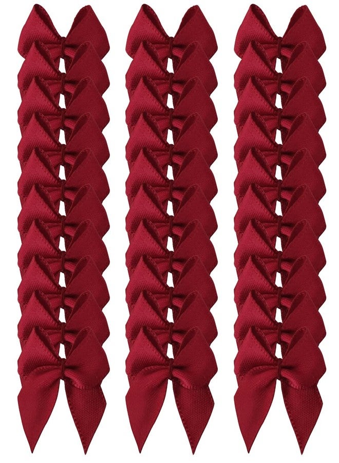 Micomon 50pcs 1.2-Inch Mini Satin Ribbon Bows for Crafts Small Burgundy Bows Christmas Decoration Embalishement Scrapbooking(Burgundy) - Image 2